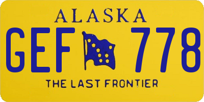 AK license plate GEF778