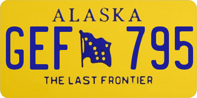 AK license plate GEF795
