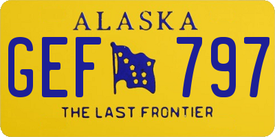 AK license plate GEF797