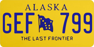 AK license plate GEF799