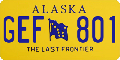AK license plate GEF801