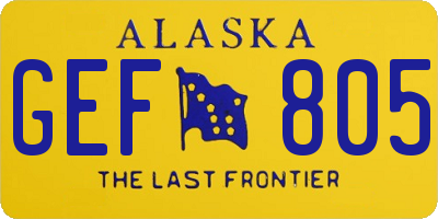 AK license plate GEF805