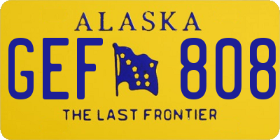 AK license plate GEF808
