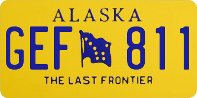 AK license plate GEF811