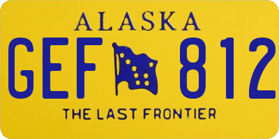 AK license plate GEF812