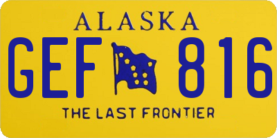 AK license plate GEF816