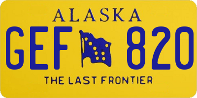 AK license plate GEF820