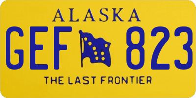 AK license plate GEF823