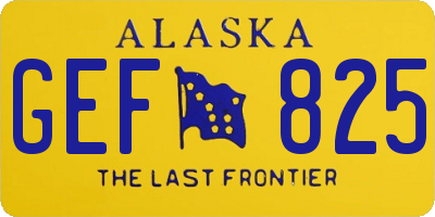 AK license plate GEF825