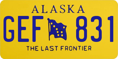 AK license plate GEF831