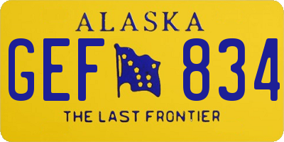 AK license plate GEF834