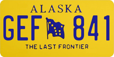 AK license plate GEF841