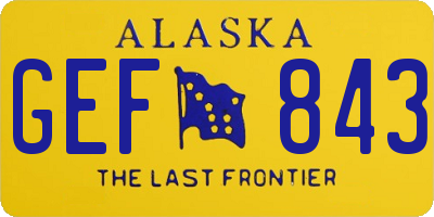 AK license plate GEF843