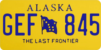 AK license plate GEF845