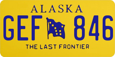 AK license plate GEF846