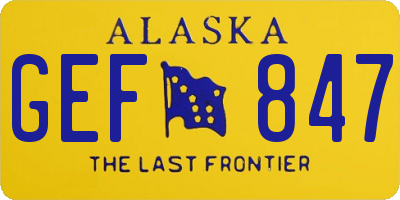 AK license plate GEF847