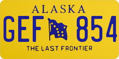 AK license plate GEF854