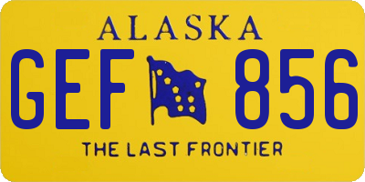AK license plate GEF856