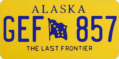 AK license plate GEF857