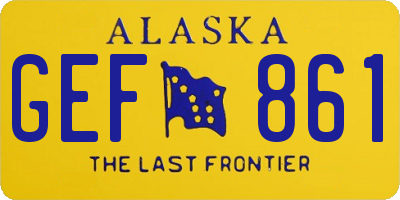 AK license plate GEF861