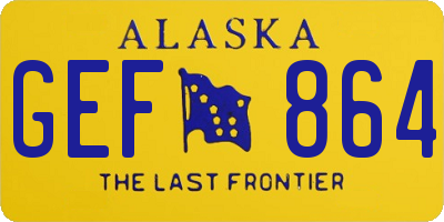 AK license plate GEF864