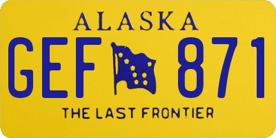 AK license plate GEF871
