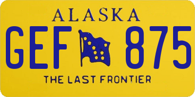 AK license plate GEF875