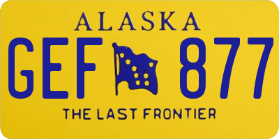 AK license plate GEF877