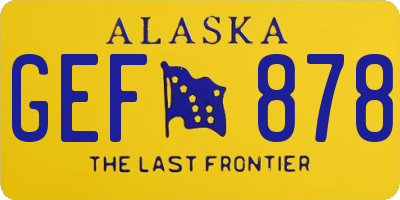 AK license plate GEF878