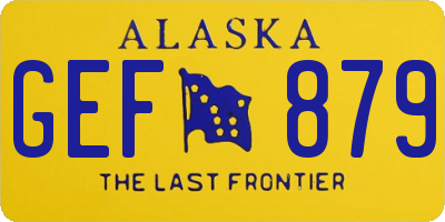 AK license plate GEF879