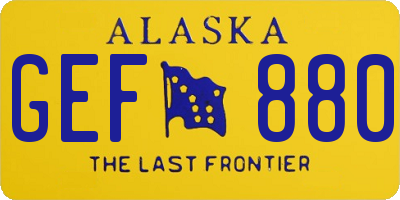 AK license plate GEF880