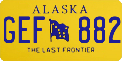 AK license plate GEF882