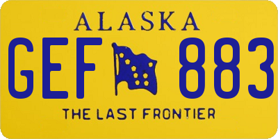 AK license plate GEF883