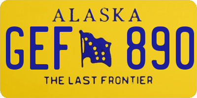 AK license plate GEF890