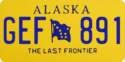 AK license plate GEF891