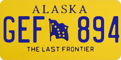 AK license plate GEF894