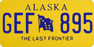 AK license plate GEF895