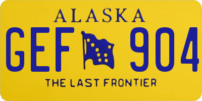 AK license plate GEF904