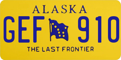 AK license plate GEF910