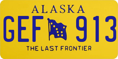 AK license plate GEF913
