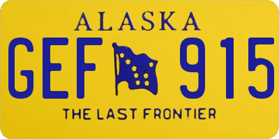 AK license plate GEF915