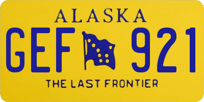 AK license plate GEF921