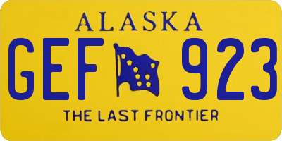 AK license plate GEF923