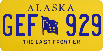 AK license plate GEF929