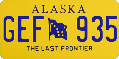 AK license plate GEF935