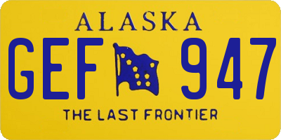 AK license plate GEF947