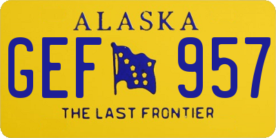AK license plate GEF957