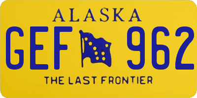 AK license plate GEF962