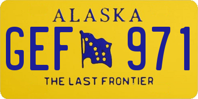 AK license plate GEF971
