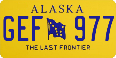 AK license plate GEF977